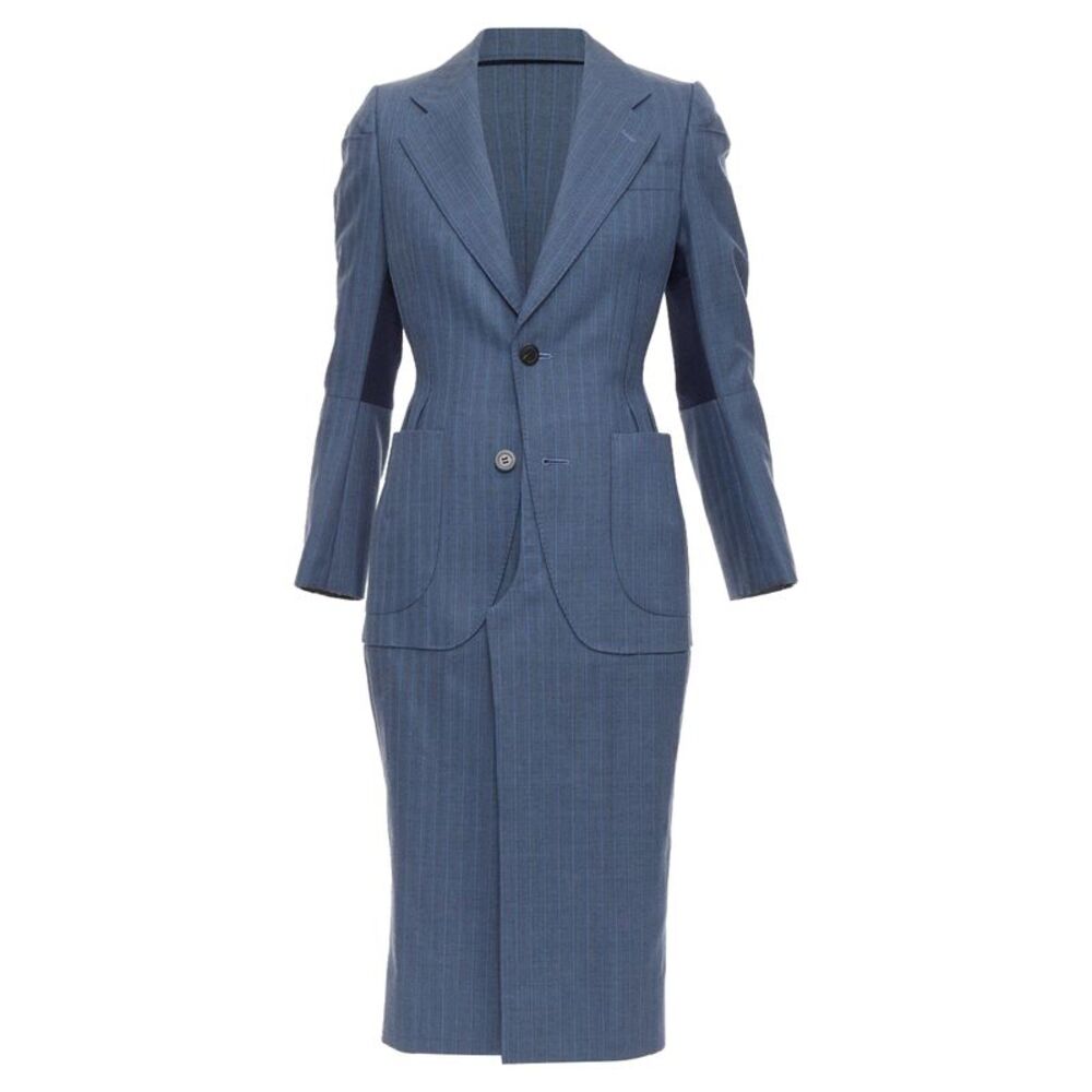Junya Watanabe pinstriped tromp loeil seam coat